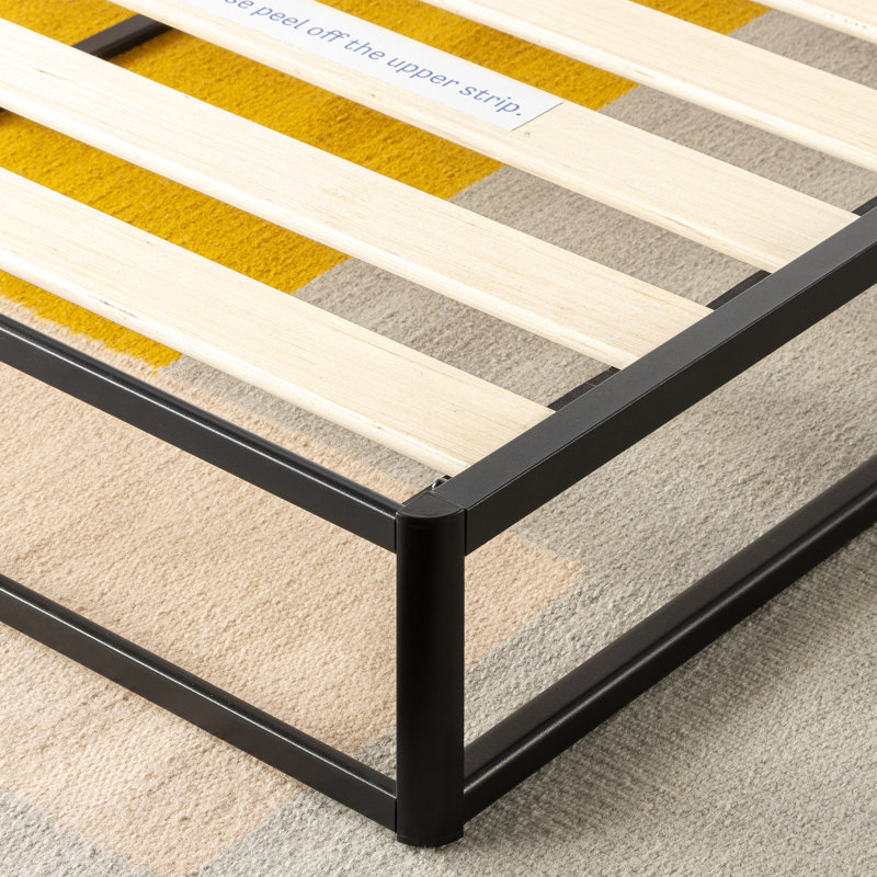 Alwyn Home Nikias Metal Box Spring with Wood Slats & Reviews Wayfair